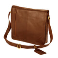 Tan - Front - Eastern Counties Leather Wide Messenger Bag