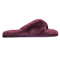 Plum - Back - Eastern Counties Leather Womens-Ladies Sheepskin Flip Flops