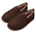 Chocolate - Back - Eastern Counties Leather Mens Sheepskin Lined Soft Suede Sole Slippers