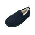 Navy - Front - Eastern Counties Leather Mens Sheepskin Lined Soft Suede Sole Slippers