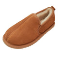 Chestnut - Front - Eastern Counties Leather Mens Sheepskin Lined Soft Suede Sole Slippers