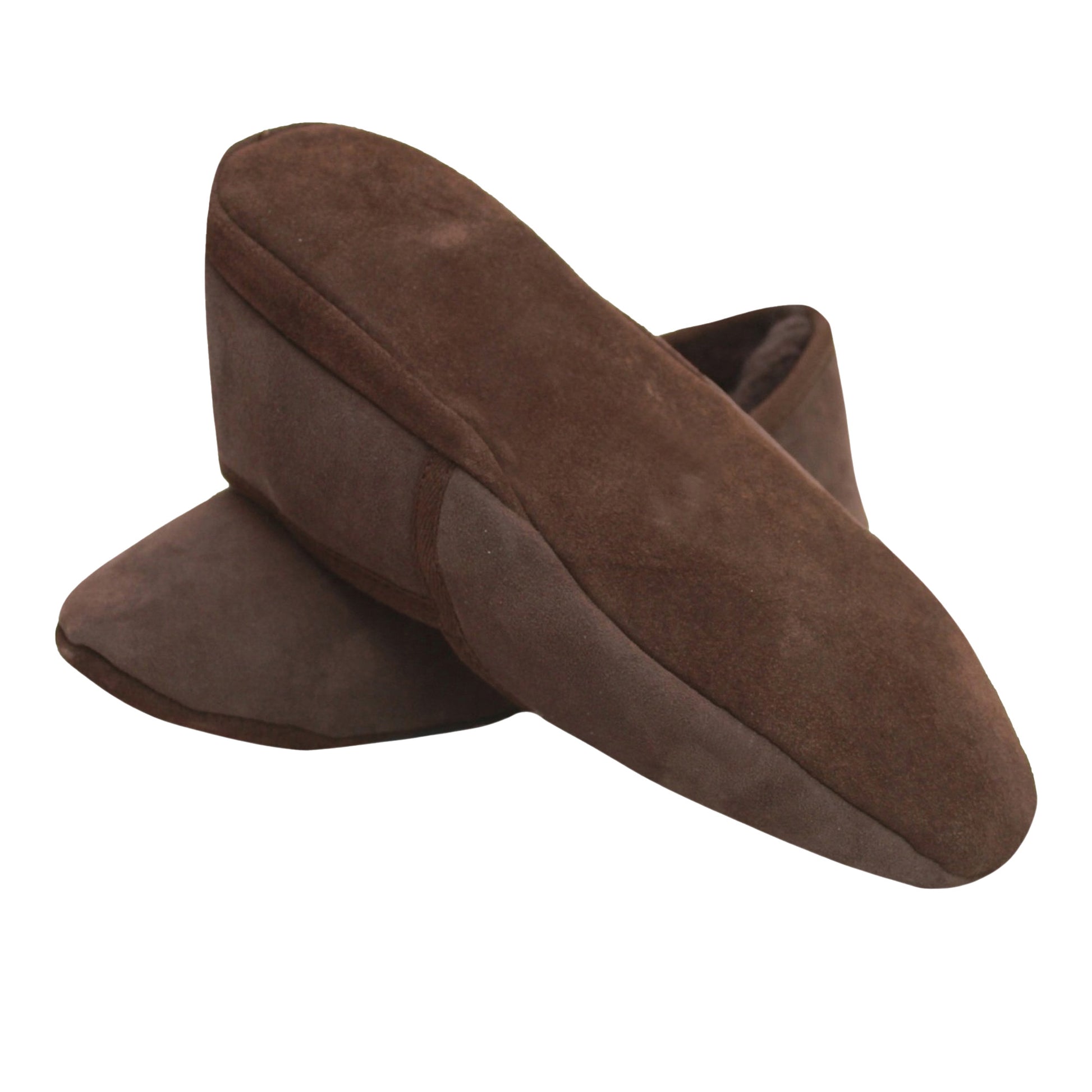Chocolate - Side - Eastern Counties Leather Mens Full Sheepskin Turn Slippers