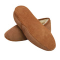 Chestnut - Side - Eastern Counties Leather Mens Full Sheepskin Turn Slippers