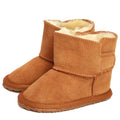 Tan - Front - Eastern Counties Leather Baby Frankie Rubber Sole Sheepskin Boots