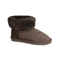 Chocolate - Front - Eastern Counties Leather Womens-Ladies Freya Cuff And Button Sheepskin Boots