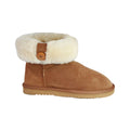 Chestnut - Front - Eastern Counties Leather Womens-Ladies Freya Cuff And Button Sheepskin Boots