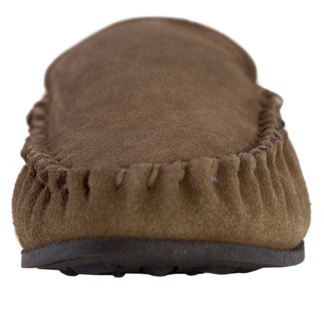 Taupe - Pack Shot - Eastern Counties Leather Mens Berber Fleece Lined Suede Moccasins