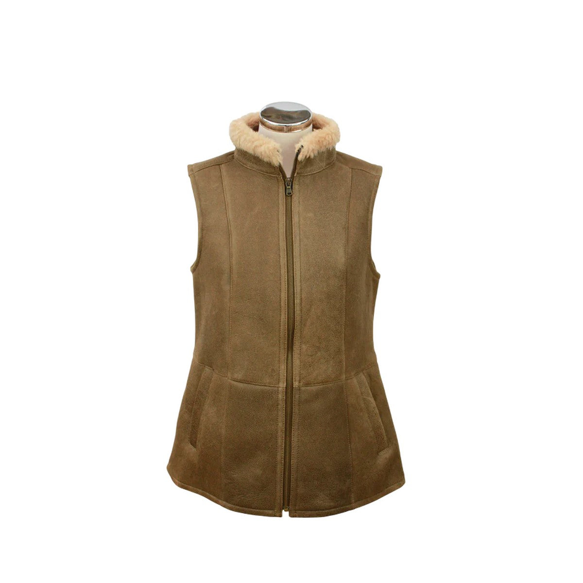 Nutmeg - Front - Eastern Counties Leather Womens-Ladies Gilly Sheepskin Gilet
