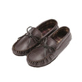 Dark Brown - Front - Eastern Counties Leather Unisex Fabric Lined Moccasins