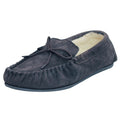 Navy - Front - Eastern Counties Leather Unisex Wool-blend Hard Sole Moccasins