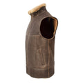 Chocolate Forest Distressed - Side - Eastern Counties Leather Mens Harvey Sheepskin Gilet