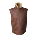 Cognac - Front - Eastern Counties Leather Mens Harvey Sheepskin Gilet