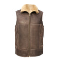 Chocolate Forest Distressed - Front - Eastern Counties Leather Mens Harvey Sheepskin Gilet