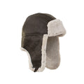 Dark Brown-Willow White - Front - Eastern Counties Leather Mens Heydon Sheepskin Flying Hat