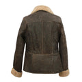 Chocolate Forest - Back - Eastern Counties Leather Womens-Ladies Krissy Aviator Sheepskin Coat