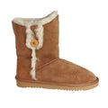 Chestnut - Front - Eastern Counties Leather Womens-Ladies Lacey Sheepskin Button Boots