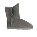 Grey - Front - Eastern Counties Leather Womens-Ladies Lacey Sheepskin Button Boots