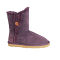 Purple - Front - Eastern Counties Leather Womens-Ladies Lacey Sheepskin Button Boots