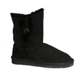 Black - Front - Eastern Counties Leather Womens-Ladies Lacey Sheepskin Button Boots