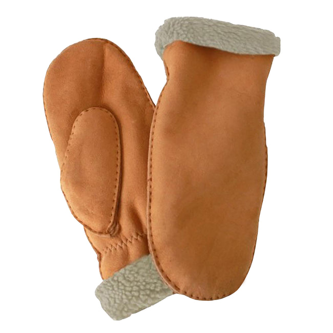 Tan - Front - Eastern Counties Leather Womens-Ladies Full Hand Sheepskin Mittens