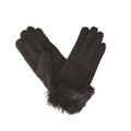 Black - Front - Eastern Counties Leather Womens-Ladies Toscana Trim Cuff Sheepskin Gloves
