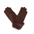 Brown - Front - Eastern Counties Leather Womens-Ladies Toscana Trim Cuff Sheepskin Gloves