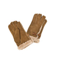 Tan - Front - Eastern Counties Leather Womens-Ladies Buckle Detail Sheepskin Gloves
