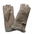 Beige - Front - Eastern Counties Leather Womens-Ladies Buckle Detail Sheepskin Gloves
