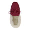 Crimson - Pack Shot - Eastern Counties Leather Womens-Ladies Hard Sole Wool Lined Moccasins
