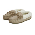 Camel - Pack Shot - Eastern Counties Leather Womens-Ladies Hard Sole Wool Lined Moccasins