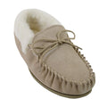 Camel - Front - Eastern Counties Leather Womens-Ladies Hard Sole Wool Lined Moccasins