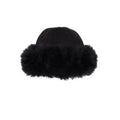 Black - Front - Eastern Counties Leather Womens-Ladies Moritz Sheepskin Panel Hat