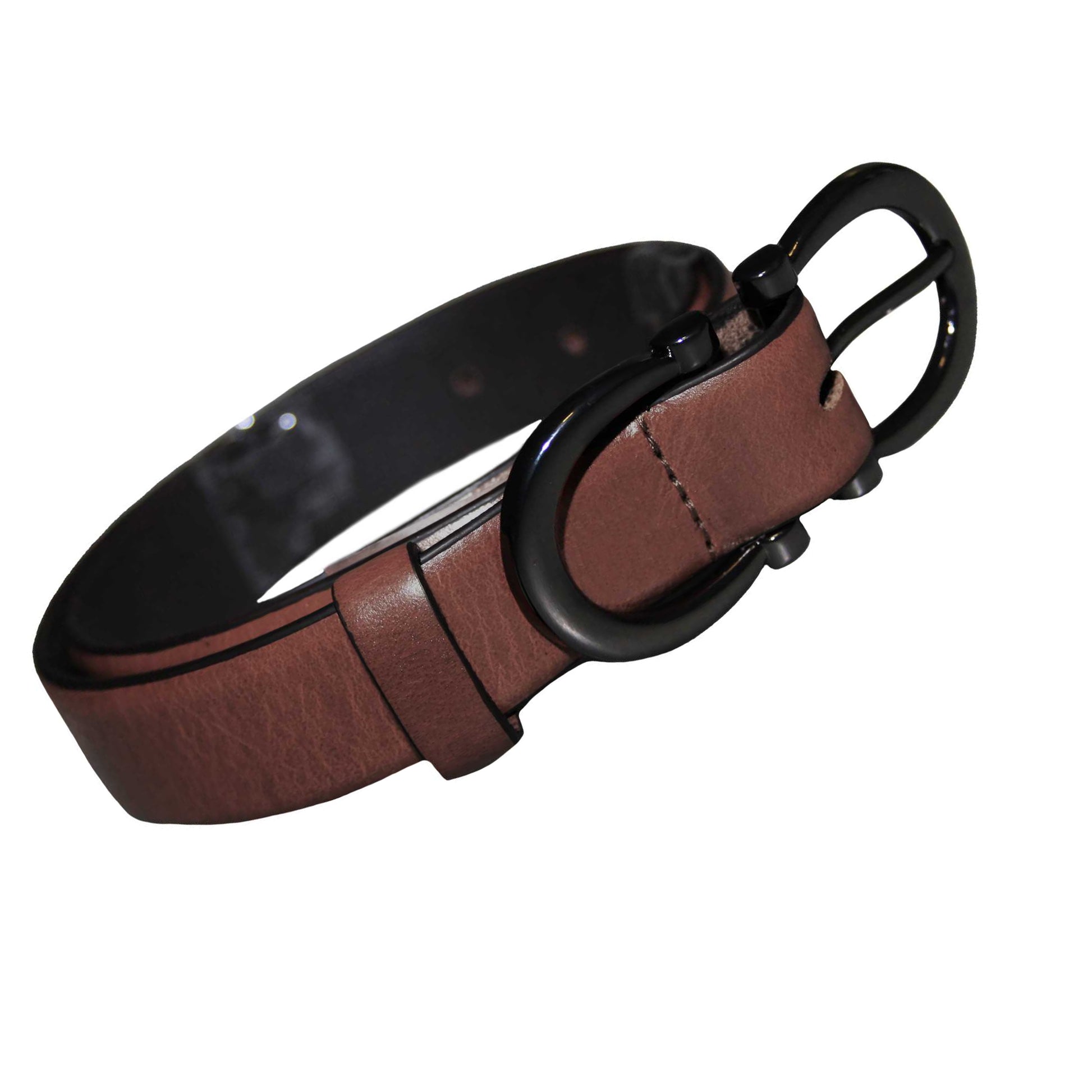Brown - Back - Eastern Counties Leather Womens-Ladies Feature Buckle Belt