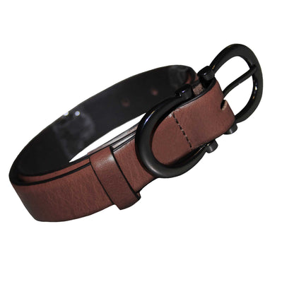 Brown - Back - Eastern Counties Leather Womens-Ladies Feature Buckle Belt