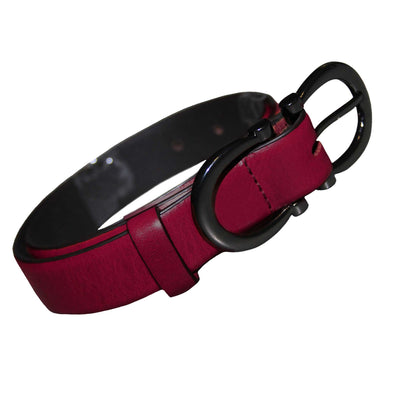 Burgundy - Back - Eastern Counties Leather Womens-Ladies Feature Buckle Belt