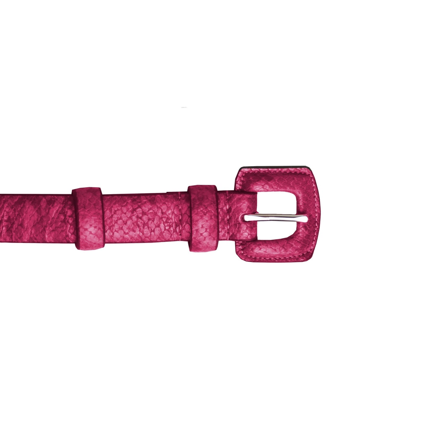 Fuchsia - Front - Eastern Counties Leather Womens-Ladies Faux Snake Print Belt