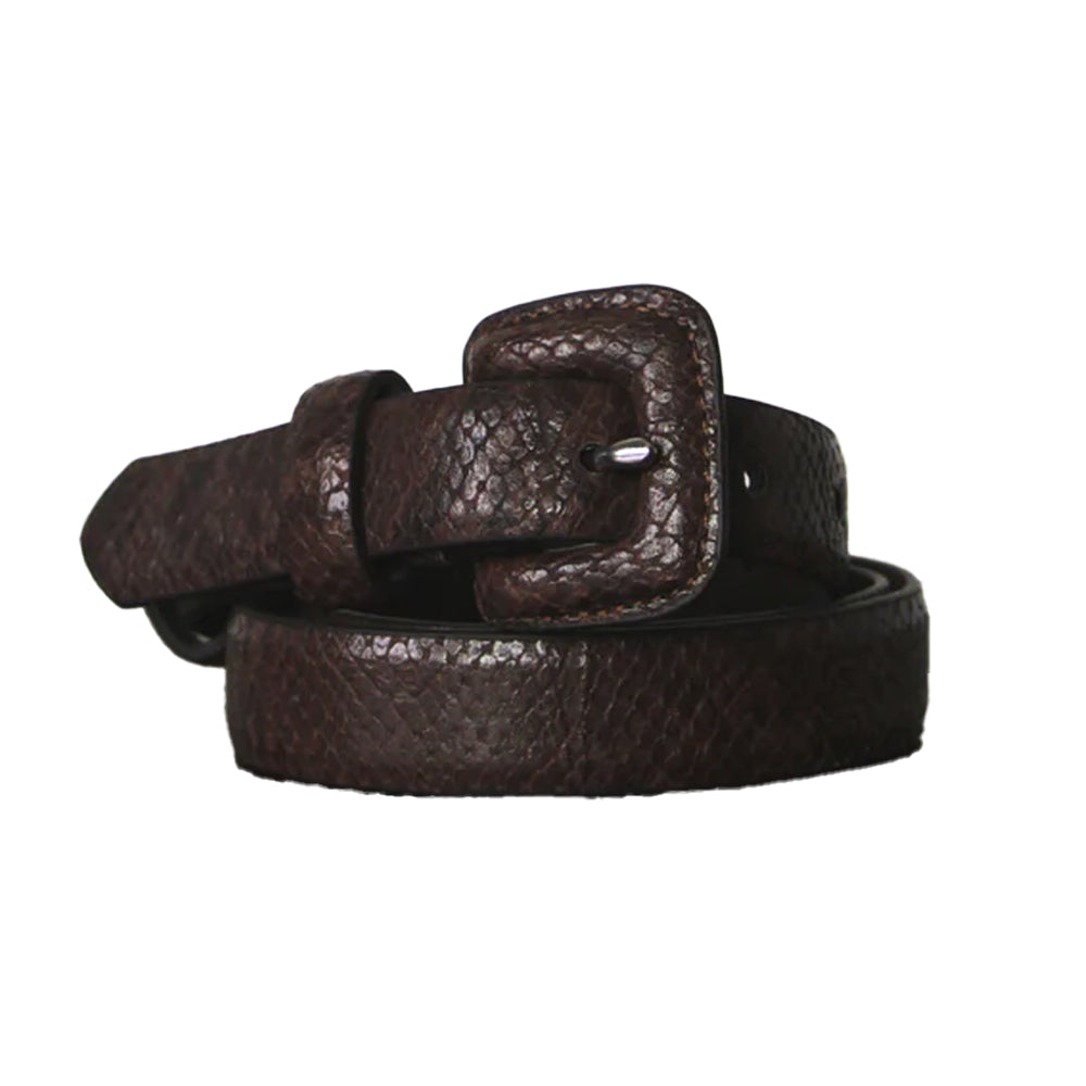 Brown - Front - Eastern Counties Leather Womens-Ladies Faux Snake Print Belt