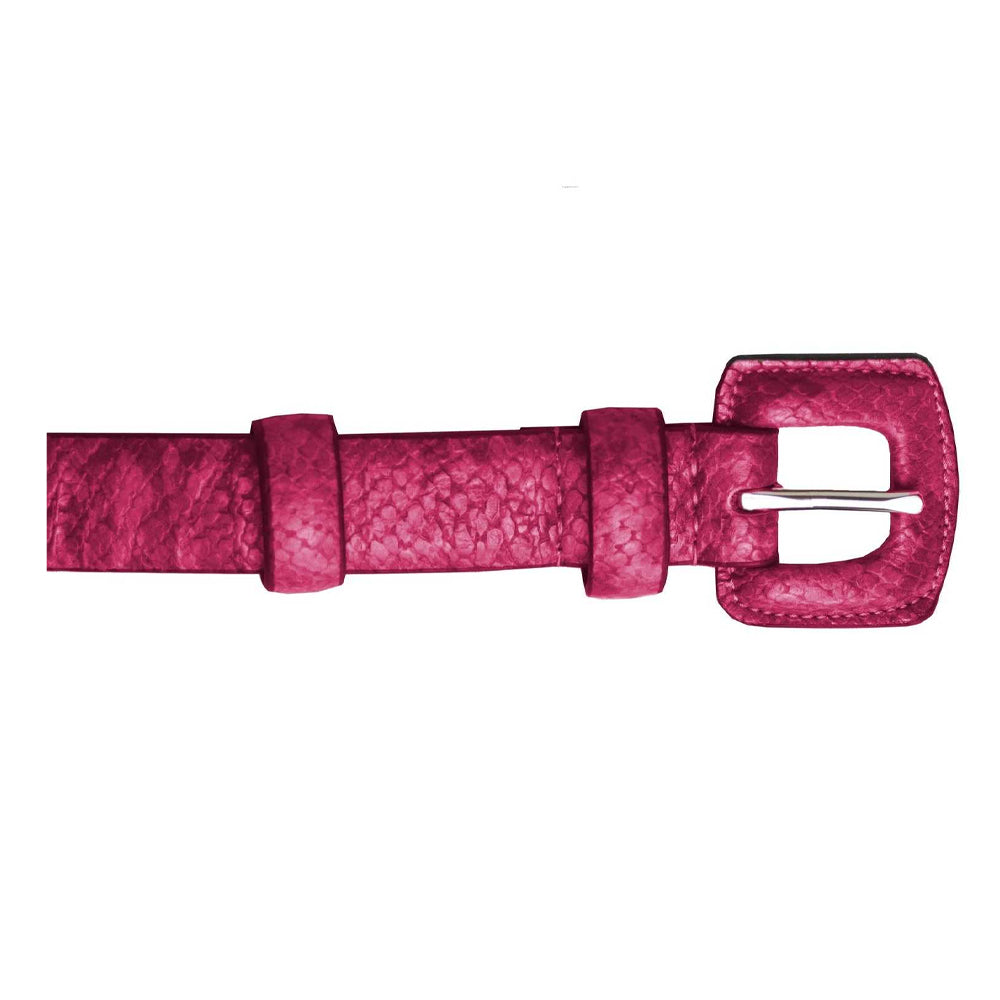 Fuchsia - Back - Eastern Counties Leather Womens-Ladies Faux Snake Print Belt