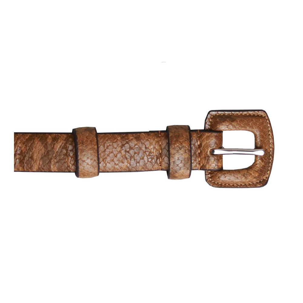 Tan - Back - Eastern Counties Leather Womens-Ladies Faux Snake Print Belt