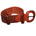Tan - Front - Eastern Counties Leather Womens-Ladies Plaited Belt