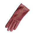 Taupe-Oxblood - Front - Eastern Counties Leather Womens-Ladies Sadie Contrast Panel Gloves