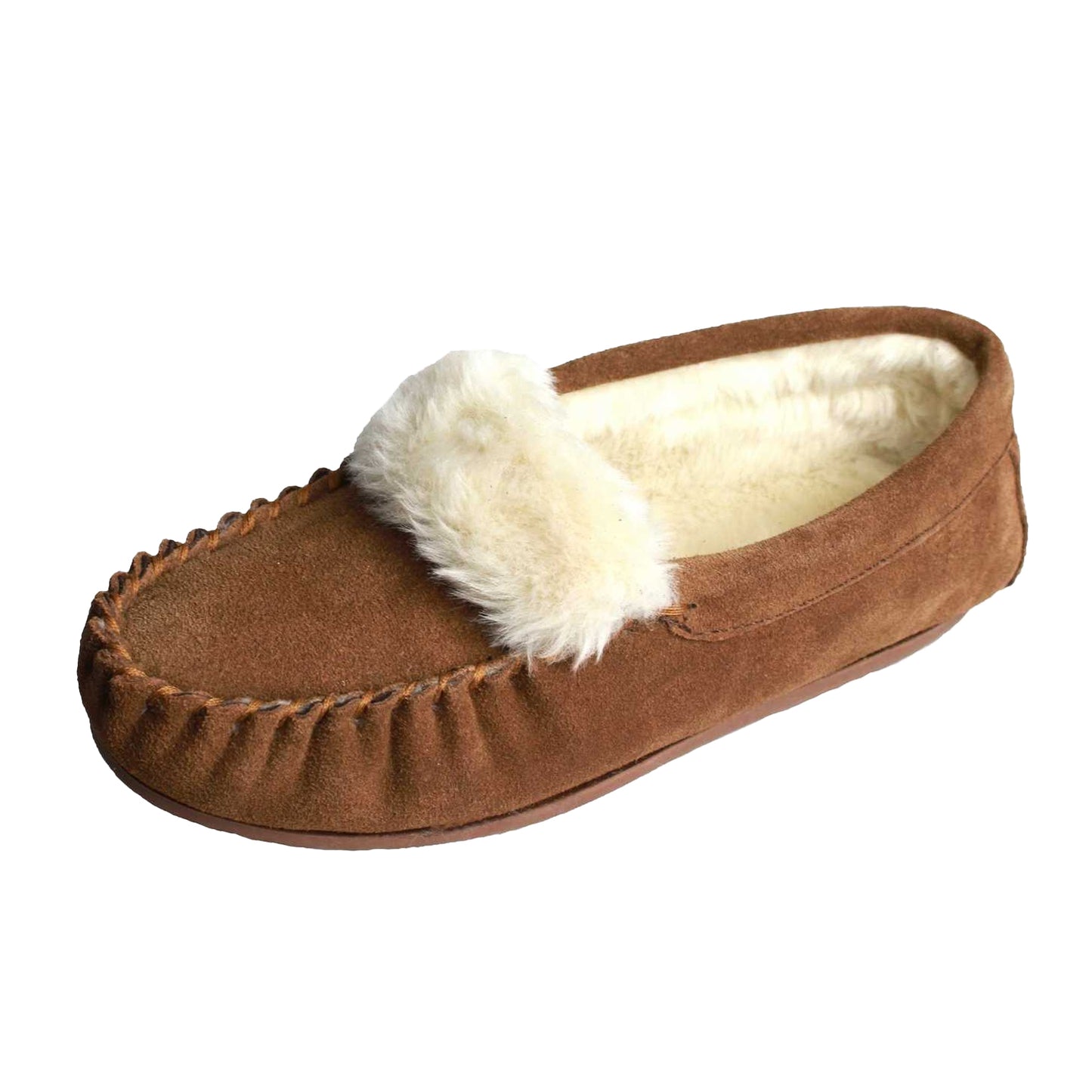 Camel - Front - Eastern Counties Leather Womens-Ladies Zoe Plush Lined Moccasins