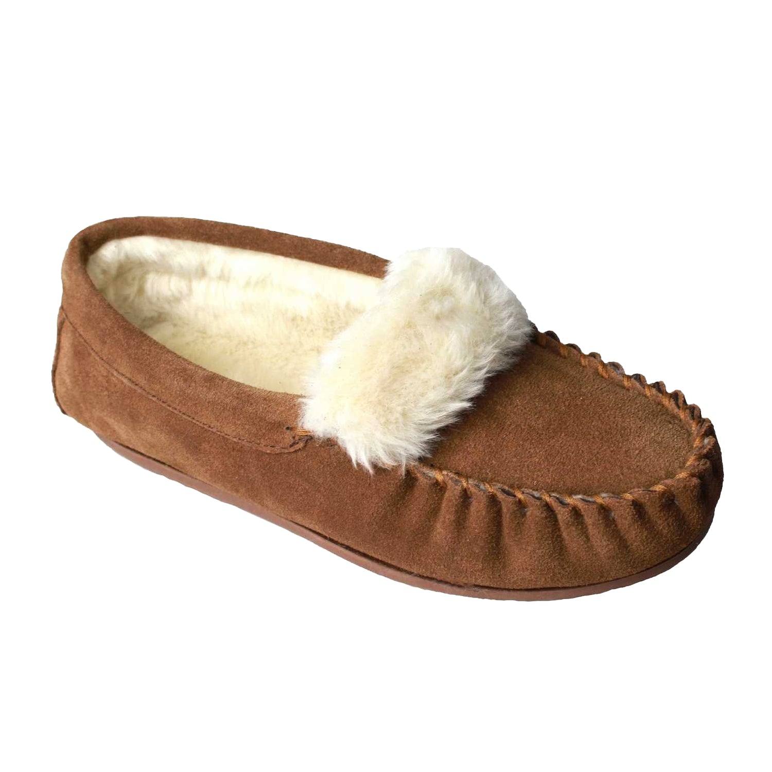 Camel - Back - Eastern Counties Leather Womens-Ladies Zoe Plush Lined Moccasins