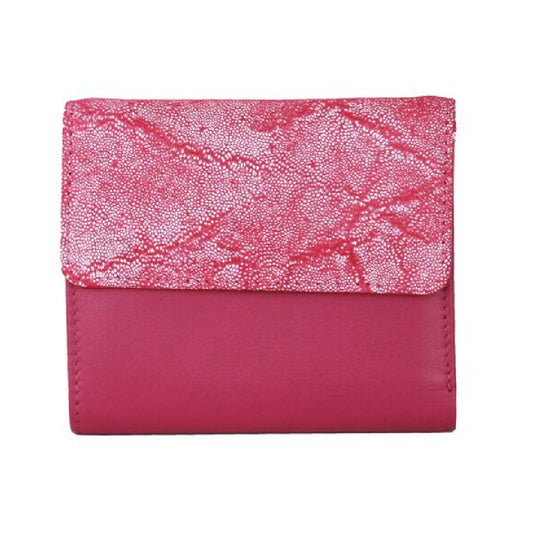 Fuchsia-Pink Foil - Front - Eastern Counties Leather Womens-Ladies Anais Purse With Foil Embossed Panel