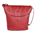 Red - Front - Eastern Counties Leather Womens-Ladies Demi Handbag With Rounded Flap