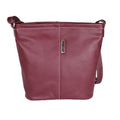 Burgundy - Front - Eastern Counties Leather Womens-Ladies Erica Handbag With Metal Detail