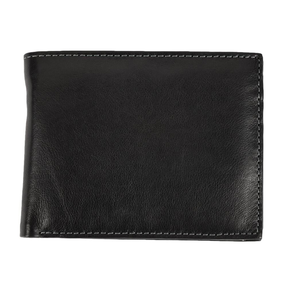Black - Front - Eastern Counties Leather Mens Mark Trifold Wallet With Coin Pocket