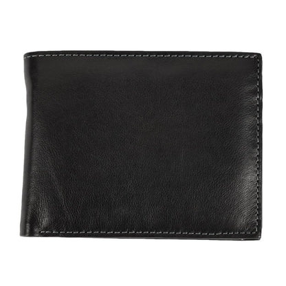 Black - Front - Eastern Counties Leather Mens Mark Trifold Wallet With Coin Pocket