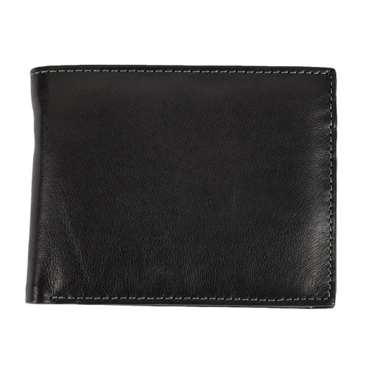 Black - Front - Eastern Counties Leather Mens Mark Trifold Wallet With Coin Pocket