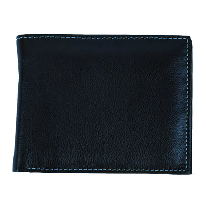 Navy - Front - Eastern Counties Leather Mens Mark Trifold Wallet With Coin Pocket